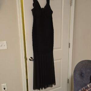 R&M Richards Black Sleeveless Maxi Gown